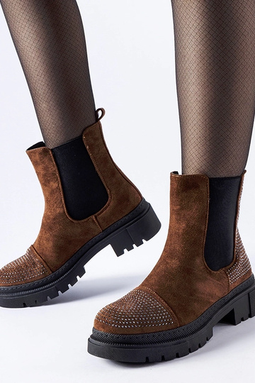 Brune ankelstøvler med...