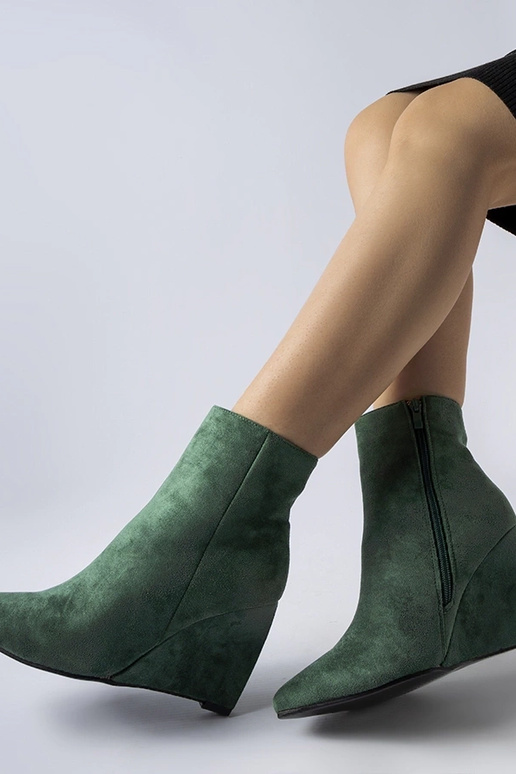 Bottines compensées pointues vertes...