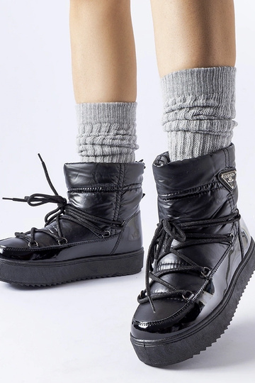 Bottes de neige isolées noires avec bande élastique Oslavia 2
