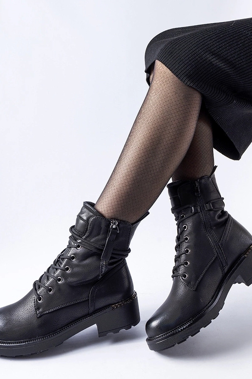 Bottines noires à fermeture éclair...