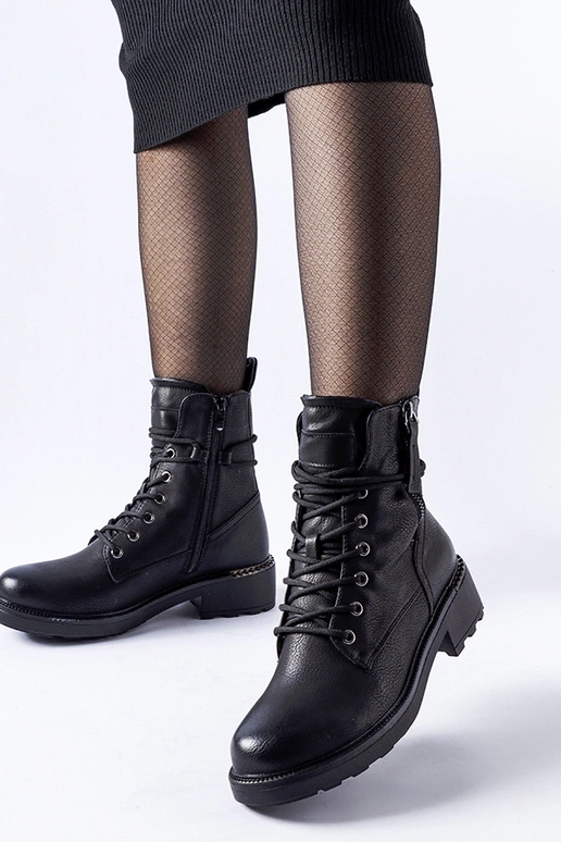 Bottines noires à fermeture éclair...