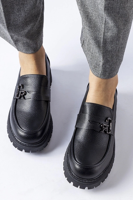 Mocassins classiques noirs avec une...