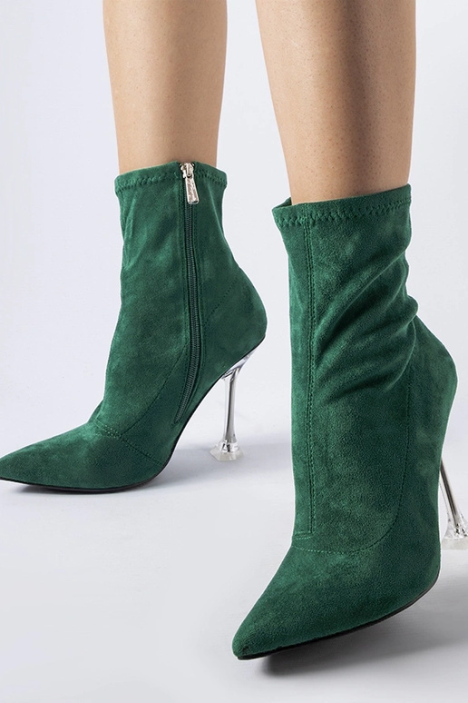 groene enkellaarsjes met decoratieve...