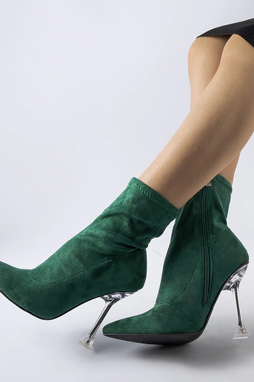 groene enkellaarsjes met decoratieve...