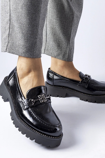 Mocassins noirs vernis avec...
