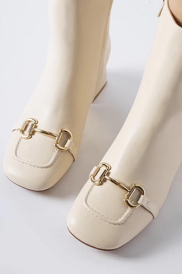 Beige Stiefeletten mit... 2