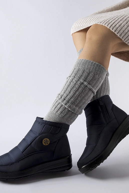 Vittore marineblå snestøvler med lav...