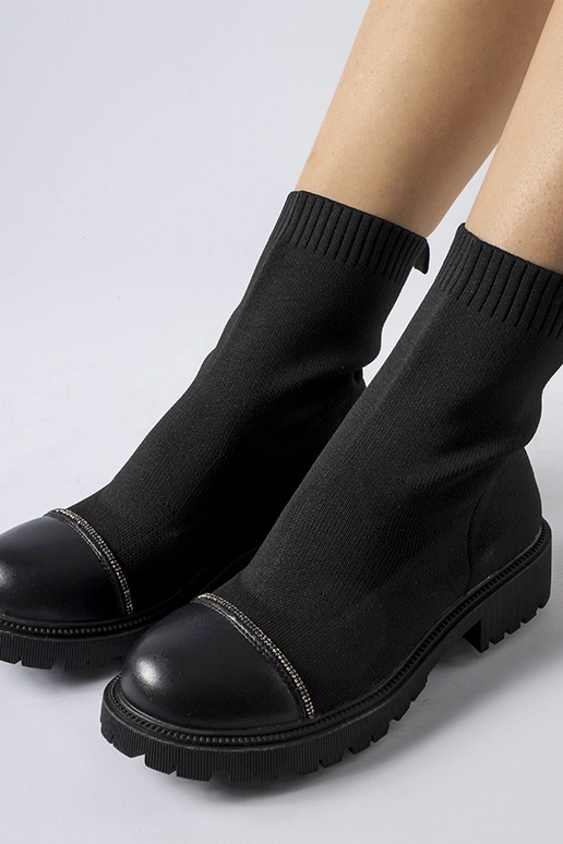 Bottines à strass Black Vail