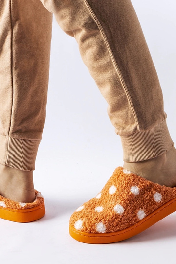 Orange warme Hausschuhe mit...