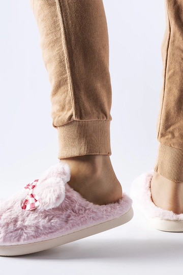 Chaussons femme isolants roses avec oreilles Buga 2