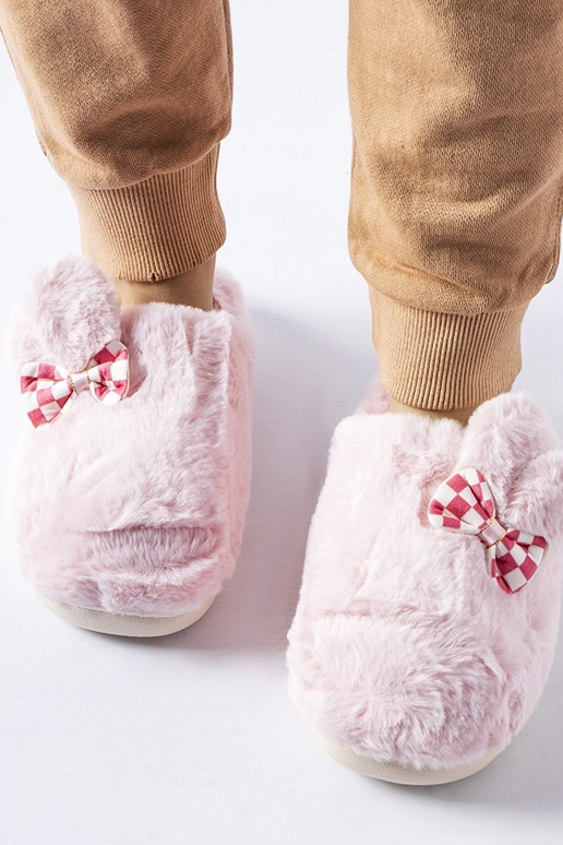 Pink isolerede dametøfler med ører Buga