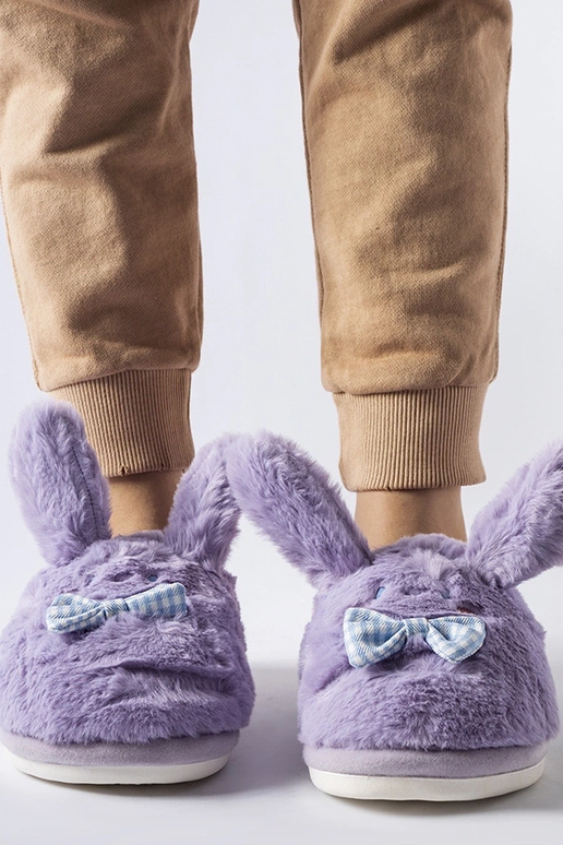Chaussons violets avec oreilles et...
