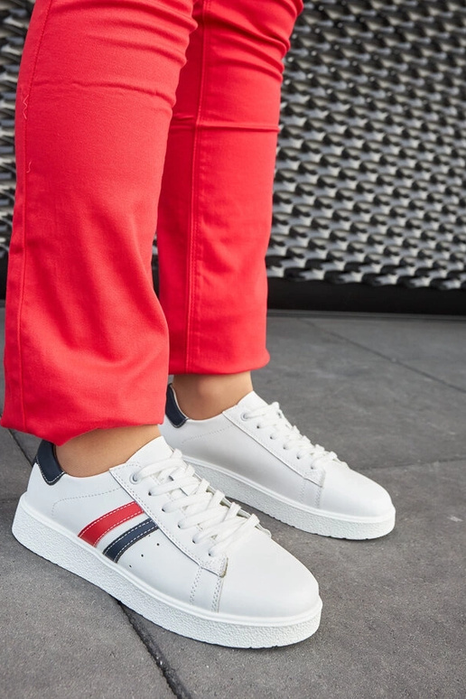 Weiße Leder-Schnürsneaker „Camilla“