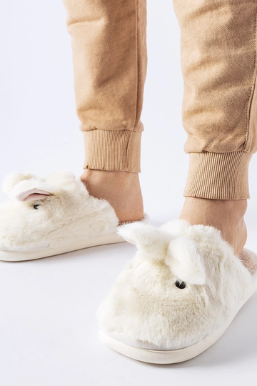 Hvide varme hjemmesko med...