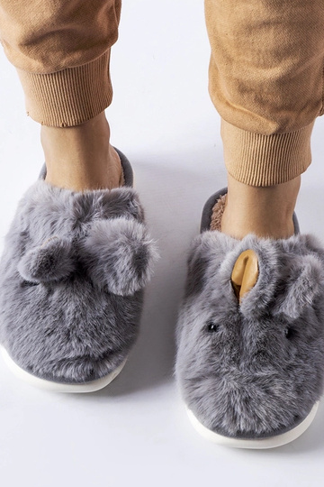 Chaussons chauds gris avec... 2