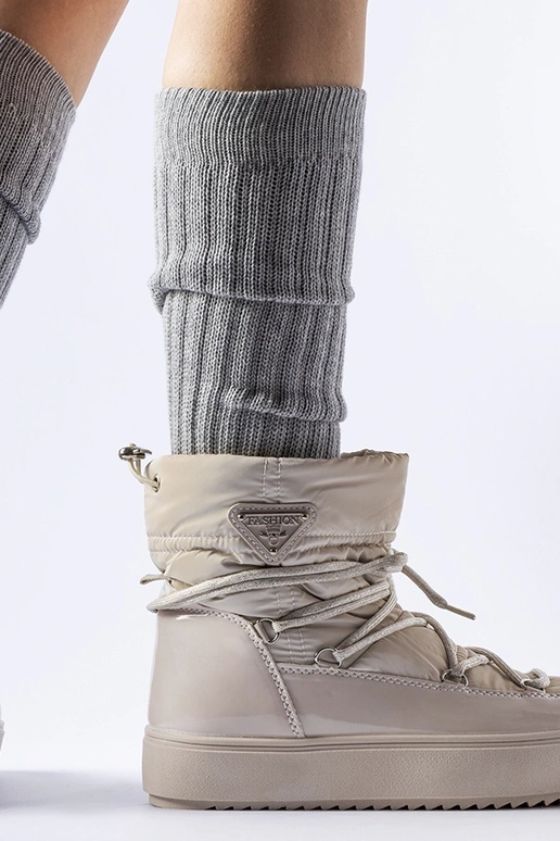 Beige gepatineerde snowboots met...
