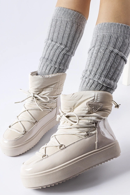 Beige gepatineerde snowboots met...