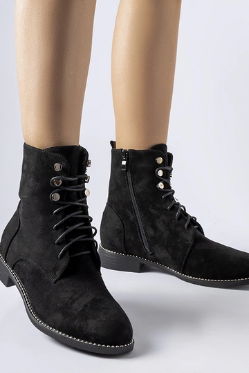 Schwarze isolierte Stiefel aus Öko-Wildleder Carpanzano