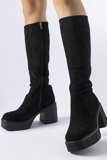 Schwarze isolierte Stiefel mit Blockabsatz Zito 2