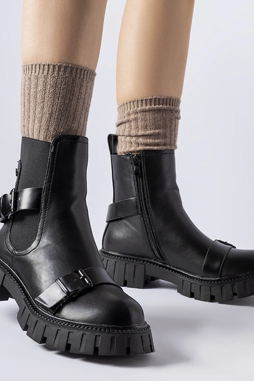 Bottines noires à semelle Fontarine...