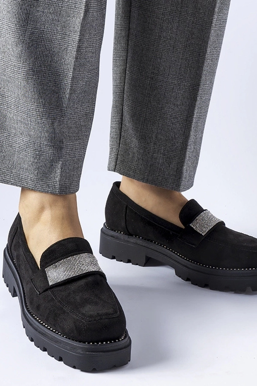 Zwarte Nicholls kunstsuede schoenen...