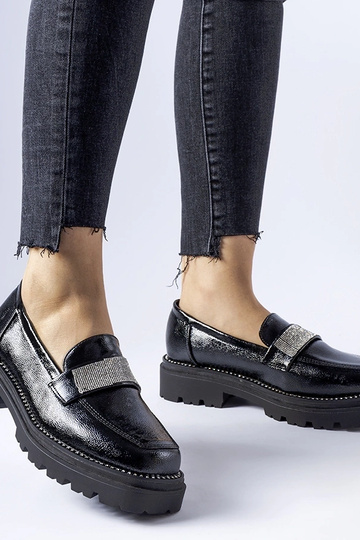 Fecteau Sorte Laklæder Loafers