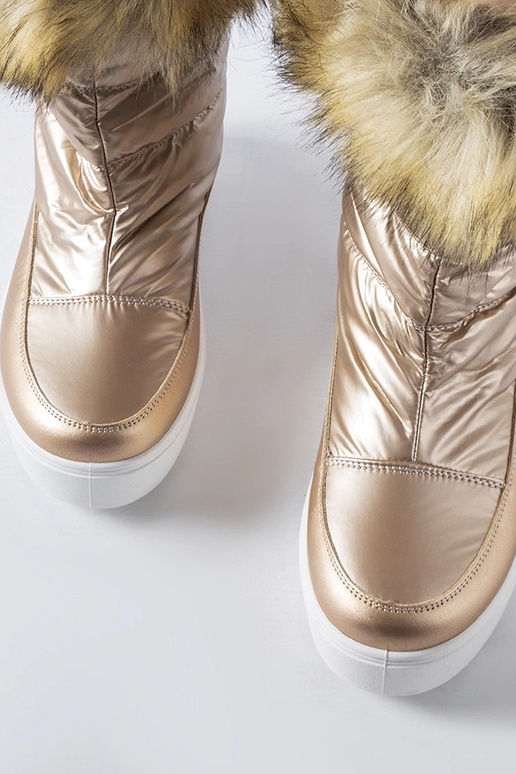 Metalliske snestøvler med dekorativ...