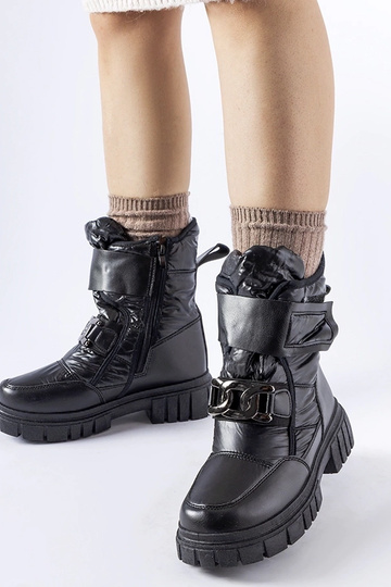 Bottes de neige noires avec boucle décorative Athos