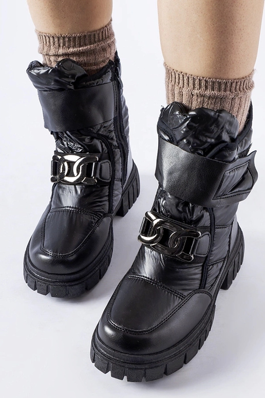 Bottes de neige noires avec boucle...