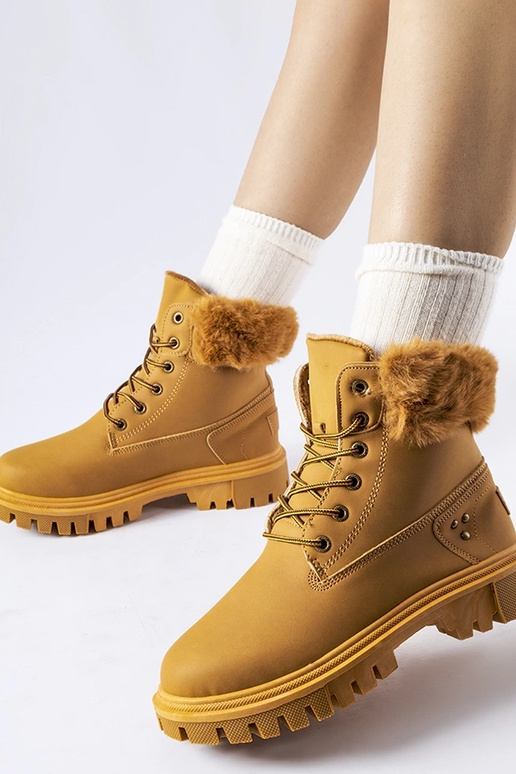 Brune støvler med dekorativ pels Alberta