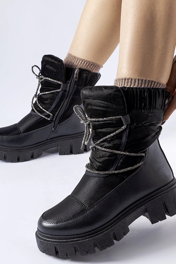Bottes d'hiver noires avec cristaux Pettenasco
