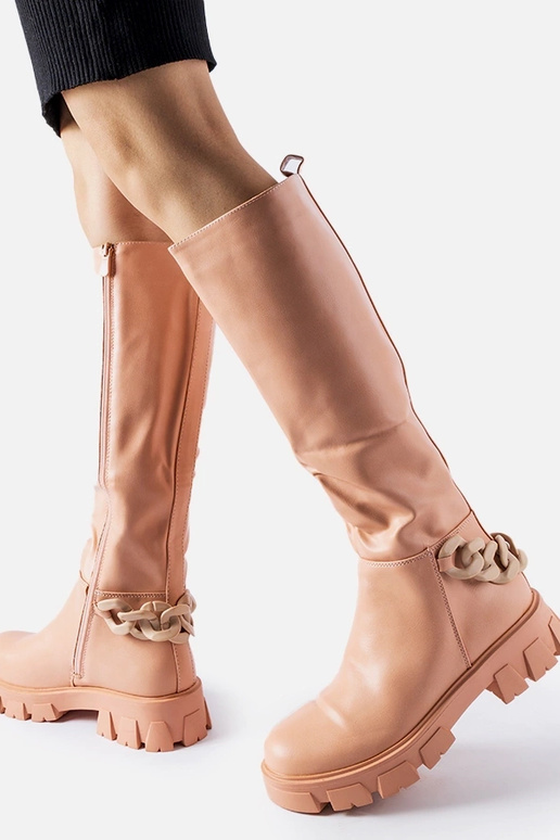 Armand, Rosa, flache Stiefel mit... Armand, Rosa, flache Stiefel mit...