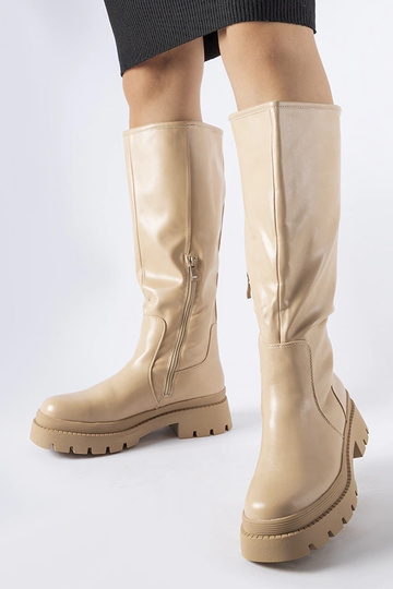 Beige flache klassische Stiefel Christien