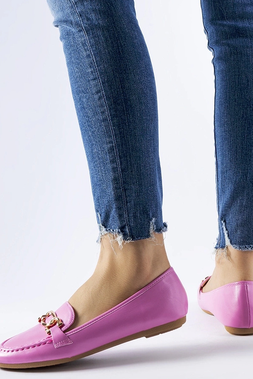 Rosafarbene Loafer mit Gaston-Schnalle Rosafarbene Loafer mit Gaston-Schnalle