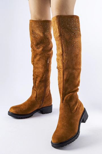Braune lange Stiefel mit...