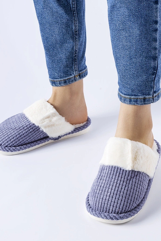Blaue warme Frappier-Hausschuhe