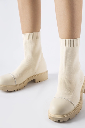 Beige Sock Boots mit...
