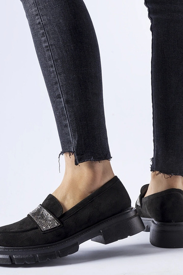 Schwarze Nicholls Kunstwildleder-Schuhe 2