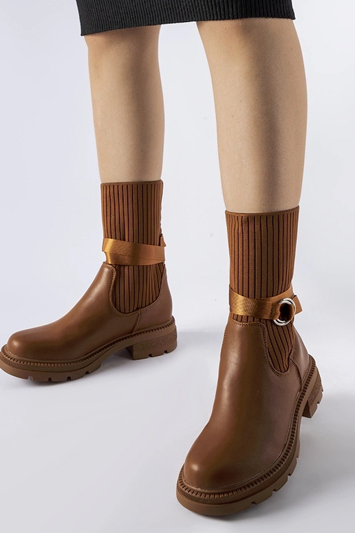 Braune Socken-Isolierstiefel Picker