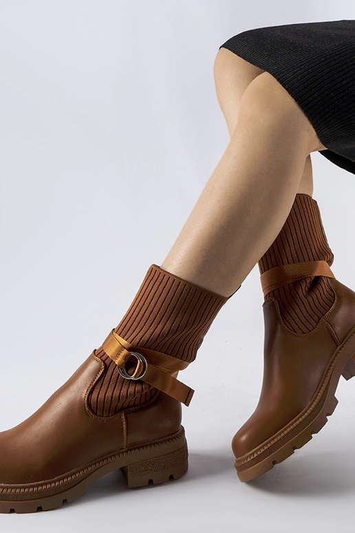 Bottes isolantes à chaussettes marron...