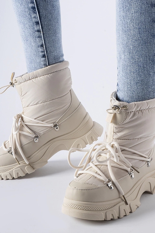 Beige isolierte Schneestiefel Aubine