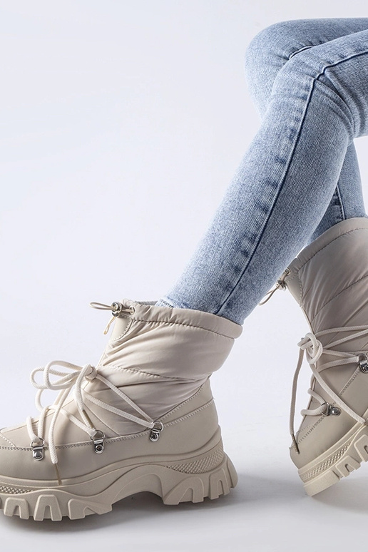 Beige isolierte Schneestiefel Aubine