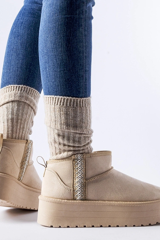 Beige Dennison Schneestiefel mit...