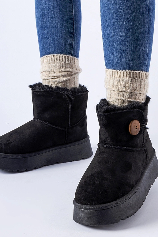 Bottes de neige isolées noires avec...