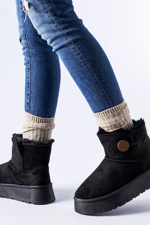 Bottes de neige isolées noires avec...