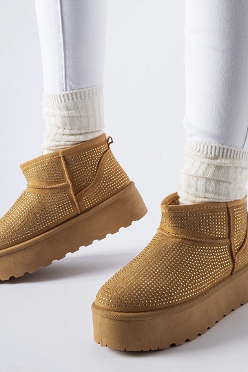 Bottes de neige marron avec zircons Sonora
