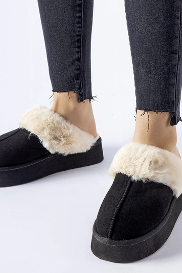 Chaussons noirs avec fourrure légère Andonno 2