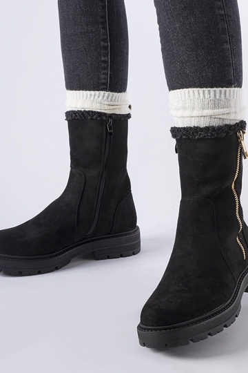 Schwarze gefütterte Stiefeletten mit Reißverschluss Sunnyslope 2