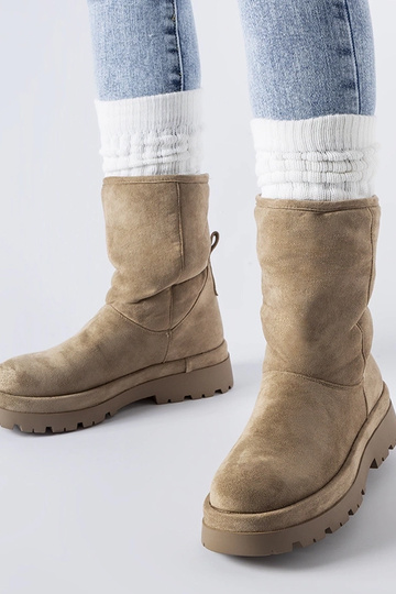 Bottines isolées brunes à...