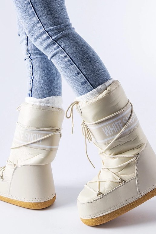 Beige letvægtsisolerede snestøvler...